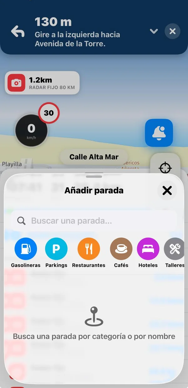 App Heliradar: añadir parada en gasolineras, parkings o restaurantes
